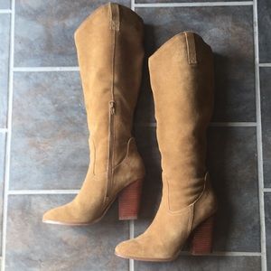 Knee-High brown suede boots